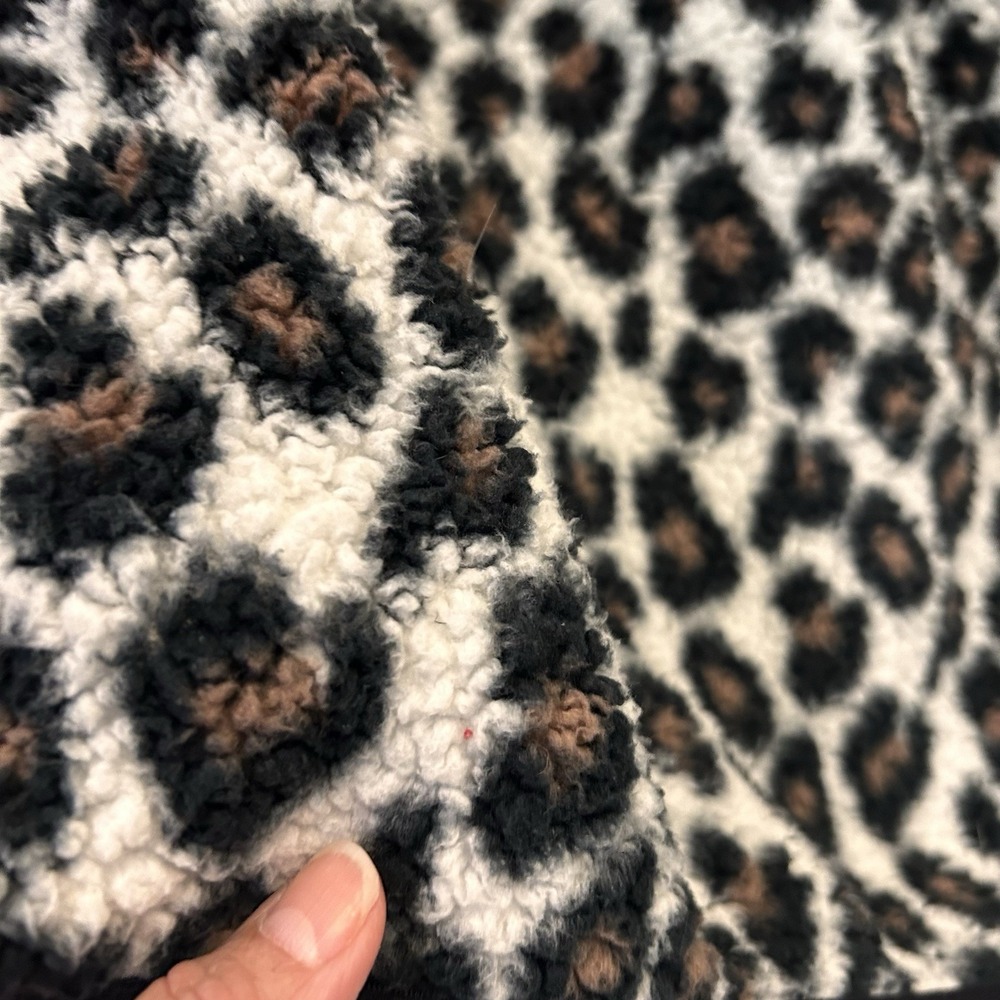 Buc-ees Adult Women Sherpa Fleece Leopard Cheetah‎ Pullover 1/4 Zip Jacket Small - Picture 10 of 10
